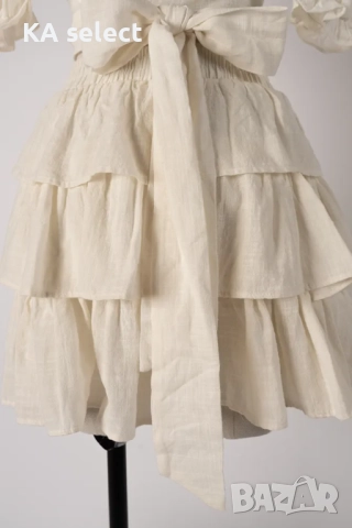 Бежова къса пола, снимка 2 - Поли - 51453296