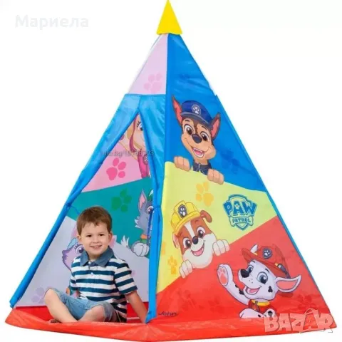 Детска палатка Paw Patrol вигвам 100х100х140см типи Пес Патрул, снимка 2 - Други - 49679071