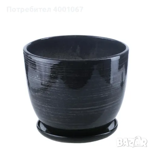 керамична саксия с чинийка от Гърция, снимка 1