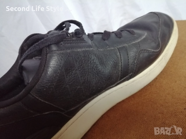 Номер 45 оригинални мъжки маратонки Lacoste, Естествена кожа, Черни, снимка 3 - Маратонки - 52877873