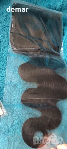 SOMIARIK 5x5 HD Естествена черна човешка коса, закопчаване с невидим филм с дантела, 35 см, снимка 10 - Аксесоари за коса - 47439598