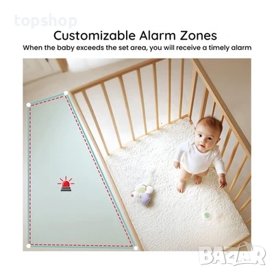 Бебефон с 2K камера и 5" монитор BOIFUN Baby 2TM – WiFi, 360° въртене и мобилно приложение  , снимка 6 - Бебефони - 54113792