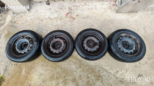 4бр. железни джанти 15ки със зимни гуми
