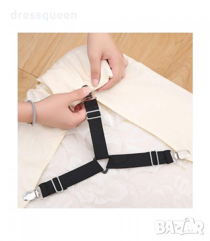 2939 Ластични държачи за чаршафи, тройни, снимка 7 - Спално бельо - 34265232