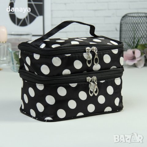 1987 Дамска козметична чанта на две нива с огледалце