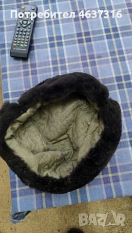 камуфлажна ушанка с заешка козина, снимка 2 - Шапки - 52234878