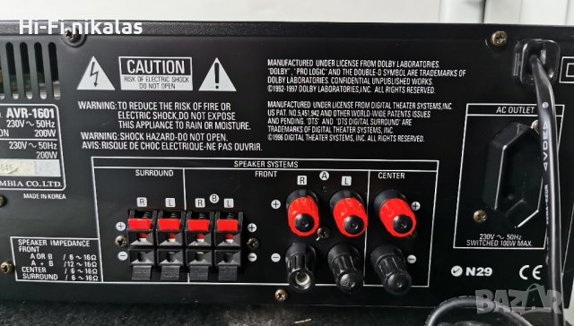 стерео усилвател ресийвър домашно кино DENON AVR-1601, снимка 7 - Ресийвъри, усилватели, смесителни пултове - 44435213