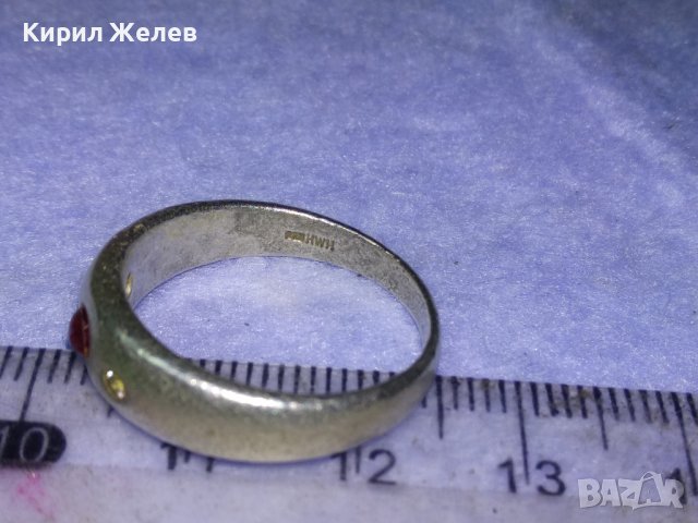СКЪПОЦЕНЕН ВИНТИДЖ АРТ СРЕБЪРЕН СРЕБРО 925 HWH с ЮВЕЛИРНО ШЛИФОВАН РУБИН и 2 КАМЪКА ЖЪЛТ ТОПАЗ 40195, снимка 13 - Пръстени - 42646435