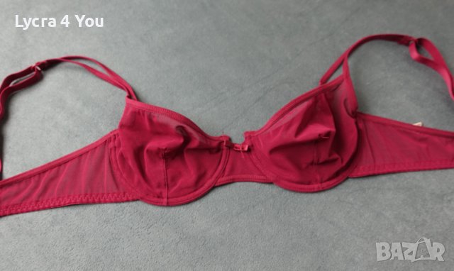 80В сутиен в бордо и двойни тюлени чашки, снимка 11 - Бельо - 40781754