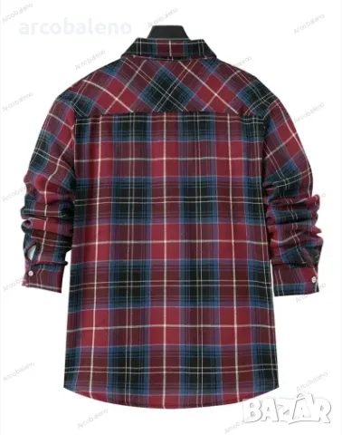 Ежедневна мъжка карирана риза с дълги ръкави, 4цвята , снимка 6 - Ризи - 47708427