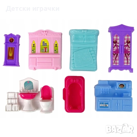 Къща за кукли семейство кукли с куче и мебели, музикална , снимка 12 - Кукли - 52778026
