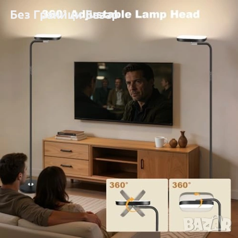 Нова LED подова лампа 36W 3200lm с дистанционно, димер, 5 цвята за дом, снимка 4 - Лед осветление - 53374541