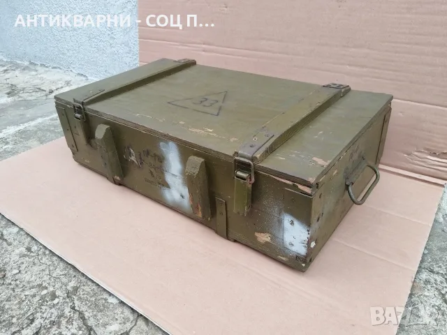 Стар Соц Български Дървен Военен Сандък За Боеприпаси. / 1989 г. / 12 кг. / НОМЕР 1013.