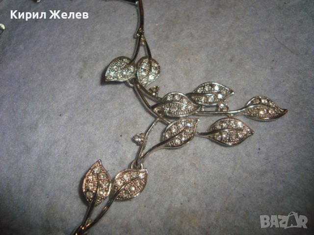 ПРЕКРАСНА КРИСТАЛНА ФЛОРАЛНА АР НУВО СТИЛ ОГЪРЛИЦА КОЛИЕ с БЯЛА ПОЗЛАТА 71861, снимка 11 - Колиета, медальони, синджири - 37851543