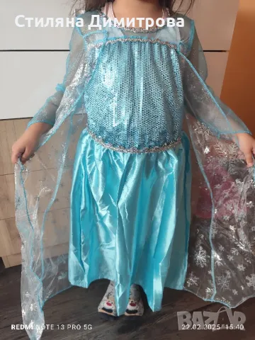 Рокля на Елза, снимка 2 - Детски рокли и поли - 49237595