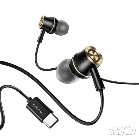 Хендсферее USAMS EP-43 Type-C черни, снимка 2 - Слушалки, hands-free - 44513407