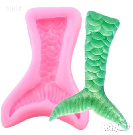 Тясна Опашка едри люспи Русалка силиконов молд форма декорация торта украса