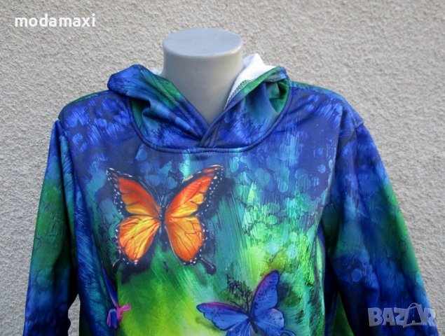 3XL Нов суичър с пеперуди, снимка 3 - Суичъри - 44405939