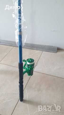 нови въдици с макара и корда 1.80м за първокласници, снимка 2 - Въдици - 42139347