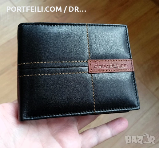 Кожен портфейл на Friedrich с RFID защита от козя наппа