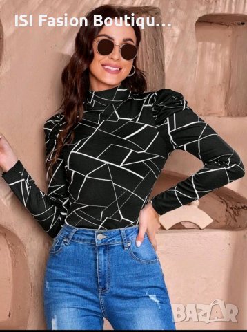 Ефектна дамска блуза с Гео принт