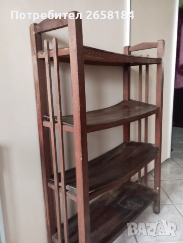 Етажерка, дървена, антикварна, вис.105см, шир.69см, снимка 2 - Антикварни и старинни предмети - 52560059