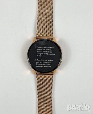 Нов Елегантен смарт часовник със златиста каишка, снимка 3 - Смарт гривни - 53212619