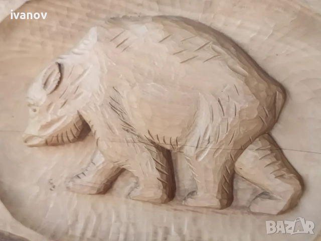 Картина дърворезба - мечка , снимка 5 - Антикварни и старинни предмети - 51724288