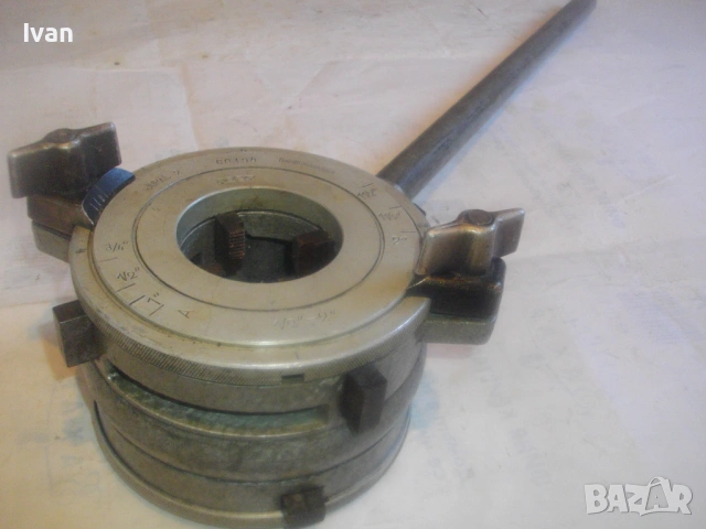 Чехословашка JOPAL 2 Старо качество винторезка до 2 цола за резби на тръби Плашка Пафта Винтонарезка, снимка 3 - Други инструменти - 53305363