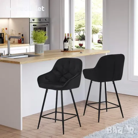 ПРОМОЦИЯ Комплект бар столове тип щъркел, височина 98см C-U-BS-0086BL, снимка 2 - Столове - 49060685