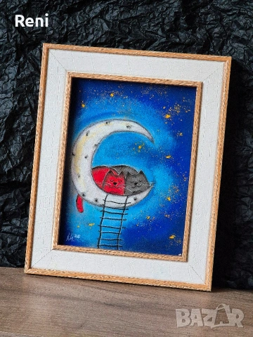 Сладък сън /котки/, илюстрация, картина пастел, снимка 2 - Картини - 53054972