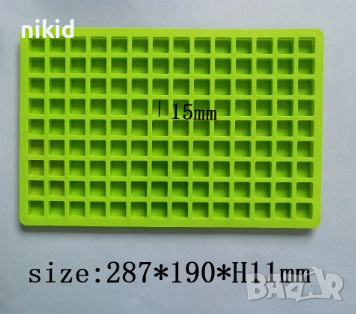1,5 см квадрат 126 квадрати квадратчета кубчета силиконов молд форма фондан гипс шоколад смола декор, снимка 2 - Форми - 44619615