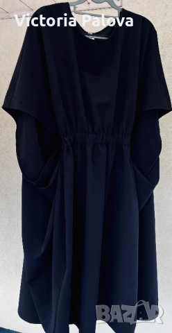 Уникална авангардна находка на Souvenir Italy - Нестандартен силует в Deep Navy, снимка 11 - Рокли - 53953605