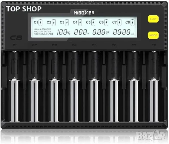 MiBOXER 18650 Зарядно устройство за батерии, 8-отсечно интелигентно зарядно устройство, снимка 5 - Друга електроника - 48737158
