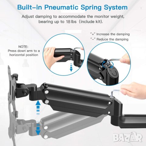 Стойка за монитор със стенен монтаж HNWSS1, снимка 6 - Други - 42888115