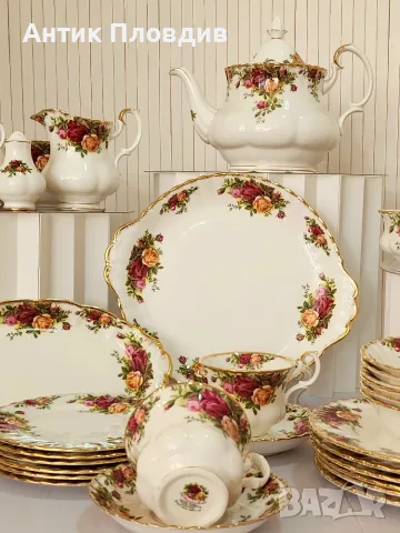 Сервиз Royal Albert – Old Country Roses, 37 части, снимка 5 - Сервизи - 56019035