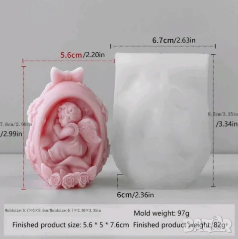 Молд яйце с ангелче, снимка 4 - Форми - 48605664