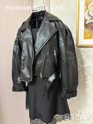 кожено байкър яке , снимка 2 - Якета - 54101848