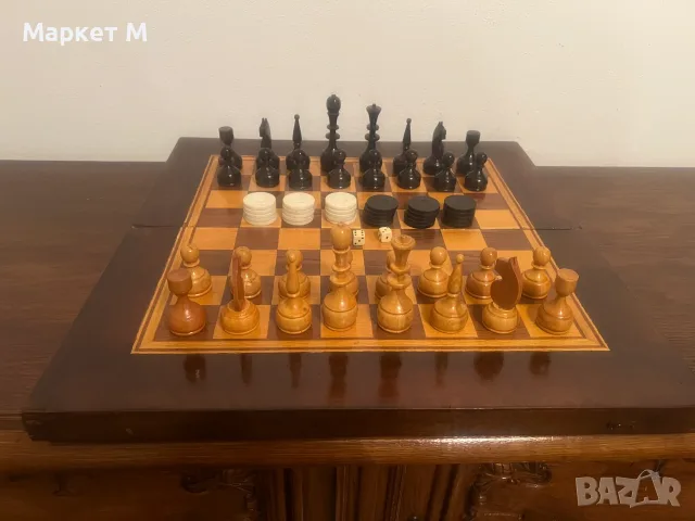 Голям Шах с дървени фигури, снимка 2 - Други спортове - 55425013