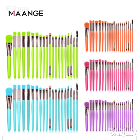 Комплект от 20 броя цветни четки за перфектен грим, снимка 5 - Други - 52830900