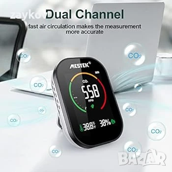 детектор CO2 сензор монитор за качество на въздуха MESTEK детектор на въглероден диоксид, снимка 5 - Друга електроника - 50844076