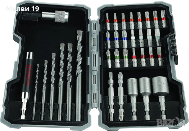 Комплект битове и свредла, 35ч (Бетон), BOSCH, снимка 5 - Куфари с инструменти - 40355177