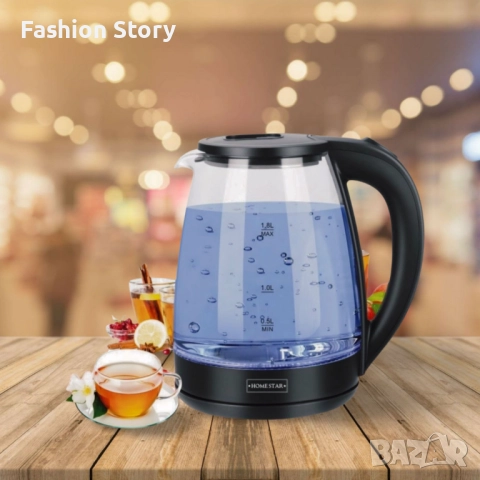 Електрическа кана Homestar с мощност 1500W и капацитет 1,8 литра, снимка 2 - Кани - 51946687
