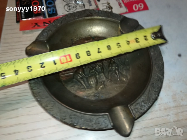 ПЕПЕЛНИК-МЕД/МЕСИНГ-ВНОС SWEDEN 2408251043LCHERY, снимка 4 - Антикварни и старинни предмети - 51470787