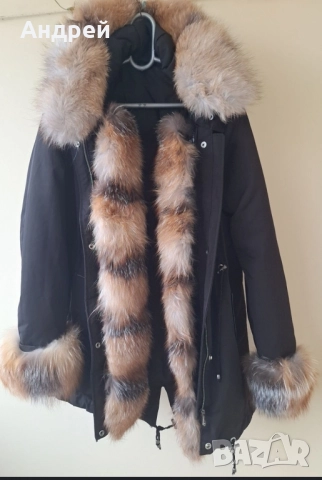 Дамско зимно яке с естествен косъм, снимка 2 - Якета - 52120598
