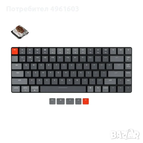 Keychron K3 – ултратънка безжична механична клавиатура, снимка 2 - Клавиатури и мишки - 56246088