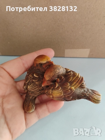 Фигурка гушкащи се врабчета, снимка 3 - Колекции - 51774038