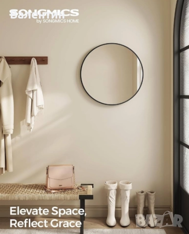 Кръгло огледало за баня 50см диаметър, снимка 2 - Огледала - 52583117