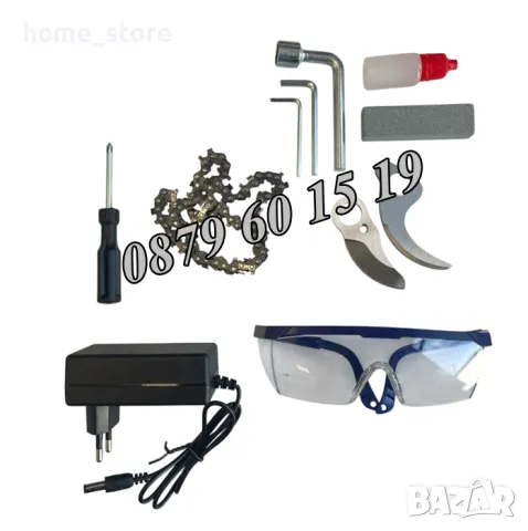 Комплект акумулаторна резачка и лозарска ножица с дисплей 36V 8Ah, снимка 8 - Градинска техника - 50077059