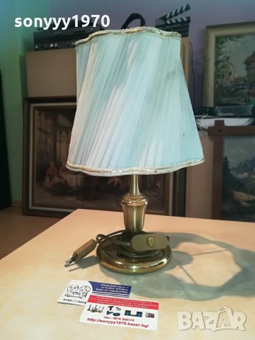 нощна лампа-мед/месинг-внос швеция 35х22см, снимка 3 - Колекции - 29850261